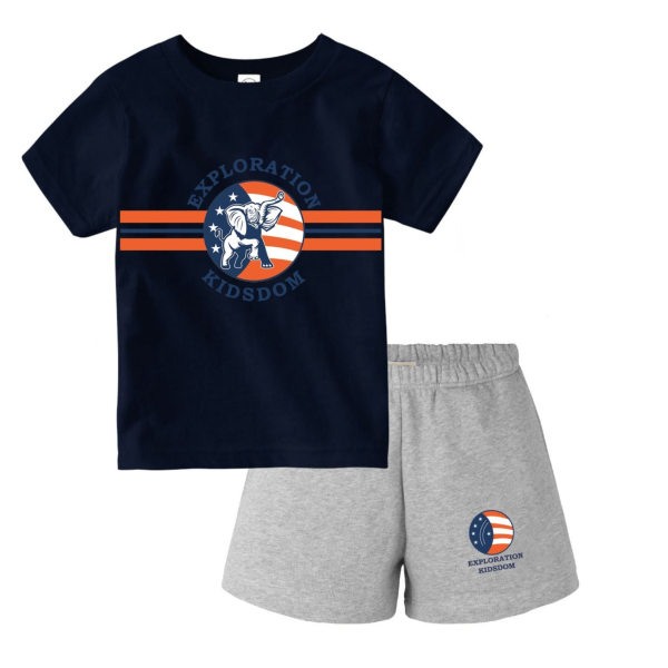 kids Boys top and bottom set (navy // multi and grey // multi)