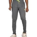 Men’s Charcoal Grey Track Pants with Neon Drawstring – Slim Fit Active Wear