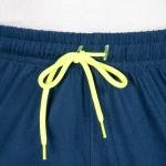 Men’s Navy Blue Track Pants with Neon Drawstring – Slim Fit Active Wear