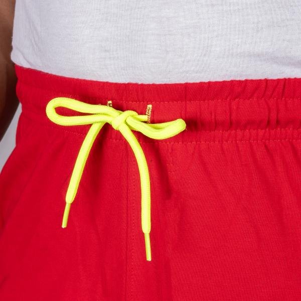 Men’s Red Athletic Shorts with Neon Drawstring – Performance Sports Wear