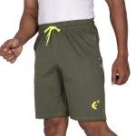 Men’s Olive Green Athletic Shorts with Neon Drawstring – Performance Regular Fit