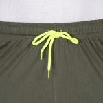 Men’s Olive Green Athletic Shorts with Neon Drawstring – Performance Regular Fit
