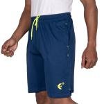 Men’s Navy Blue Athletic Shorts with Neon Drawstring – Performance Regular Fit