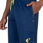 Men’s Navy Blue Athletic Shorts with Neon Drawstring – Performance Regular Fit