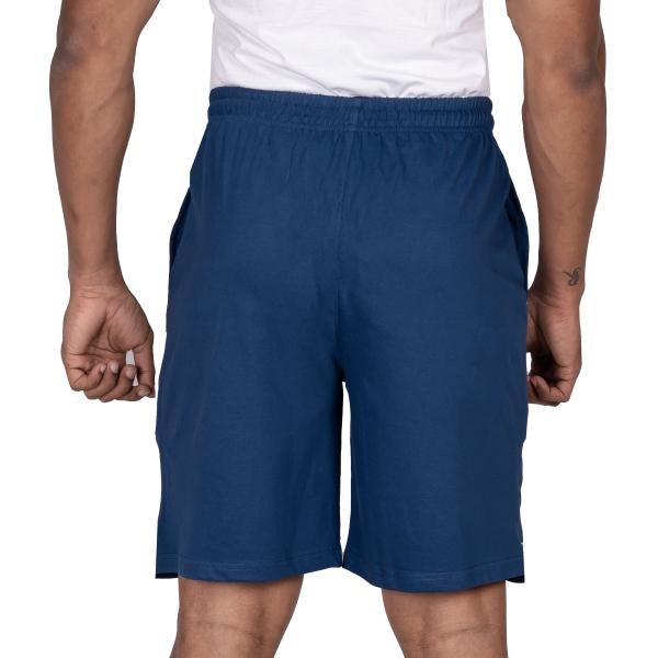 Men’s Navy Blue Athletic Shorts with Neon Drawstring – Performance Regular Fit
