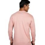 Men’s Dusty Pink Full Sleeve T-Shirt – Slim Fit Crew Neck Casual Wear