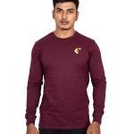 Men’s Maroon Full Sleeve T-Shirt – Slim Fit Crew Neck Casual Essential