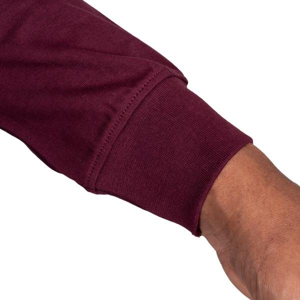 Men’s Maroon Full Sleeve T-Shirt – Slim Fit Crew Neck Casual Essential
