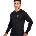 Men’s Classic Black Full Sleeve T-Shirt – Slim Fit Crew Neck Essential