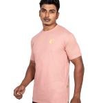 Men’s Dusty Pink Half Sleeve T-Shirt – Slim Fit Crew Neck Casual Essential