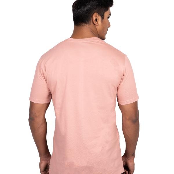 Men’s Dusty Pink Half Sleeve T-Shirt – Slim Fit Crew Neck Casual Essential