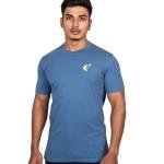 Men’s Steel Blue Half Sleeve T-Shirt – Slim Fit Crew Neck Casual Wear