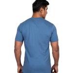 Men’s Steel Blue Half Sleeve T-Shirt – Slim Fit Crew Neck Casual Wear