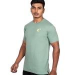Men’s Sage Green Half Sleeve T-Shirt – Slim Fit Crew Neck Casual Essential