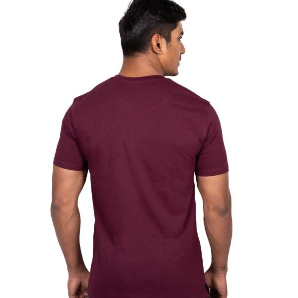 Men’s Maroon Half Sleeve T-Shirt – Slim Fit Crew Neck Casual Essential