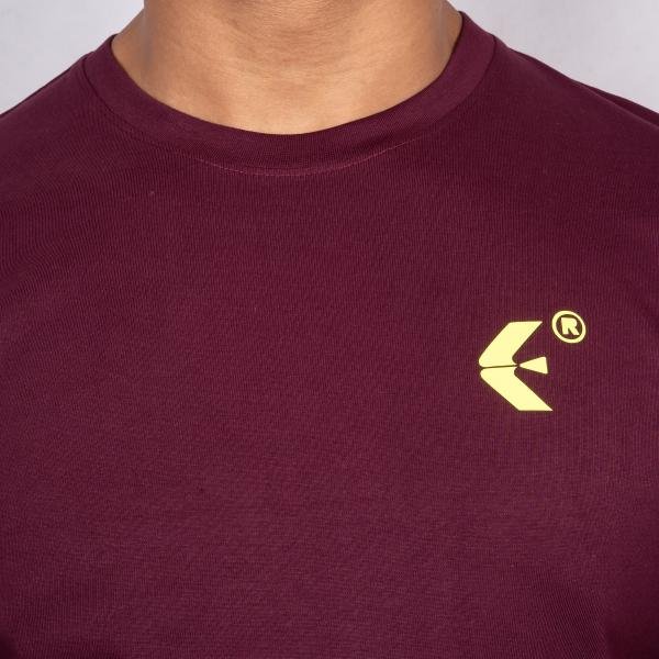 Men’s Maroon Half Sleeve T-Shirt – Slim Fit Crew Neck Casual Essential