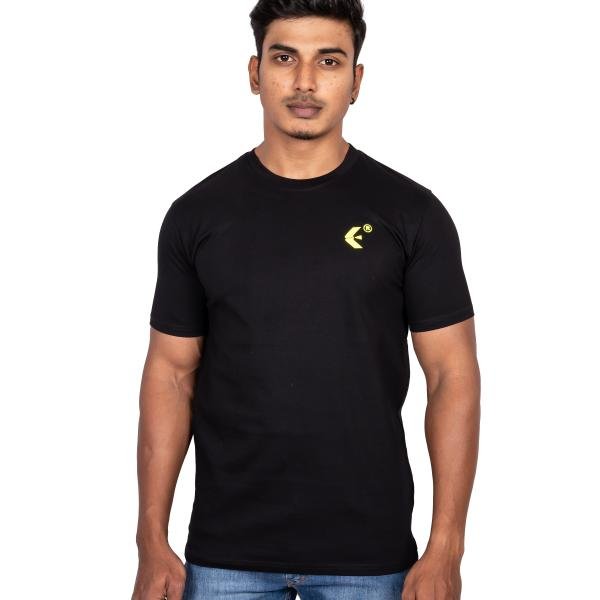Men’s Classic Black Half Sleeve T-Shirt – Slim Fit Crew Neck Essential