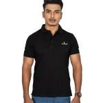 Men’s Solid Black Polo T-Shirt – Classic Casual Fit