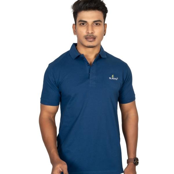 Men’s Navy Blue Polo T-Shirt – Smart Casual Comfort Fit