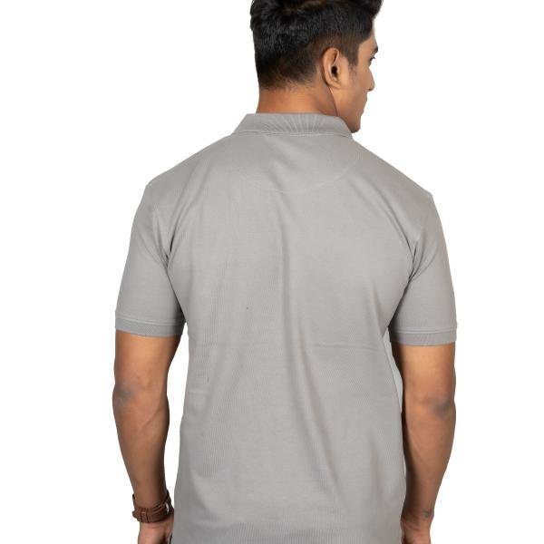 Men’s Solid Grey Polo T-Shirt – Classic Everyday Style
