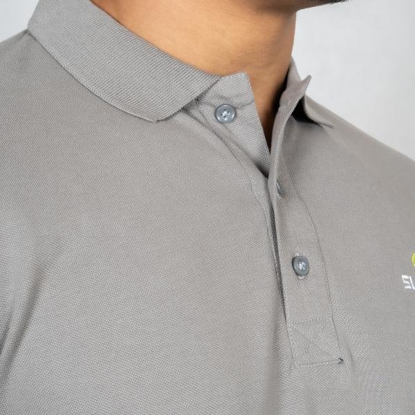 Men’s Solid Grey Polo T-Shirt – Classic Everyday Style