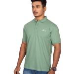 Men’s Solid Sage Green Polo T-Shirt – Smart Casual Comfort