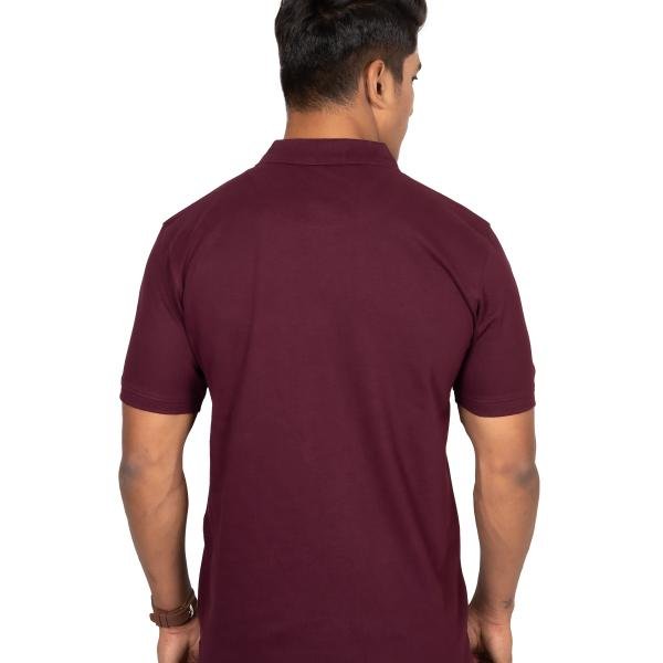 Men’s Solid Maroon Polo T-Shirt – Elegant Casual Fit