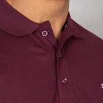 Men’s Solid Maroon Polo T-Shirt – Elegant Casual Fit