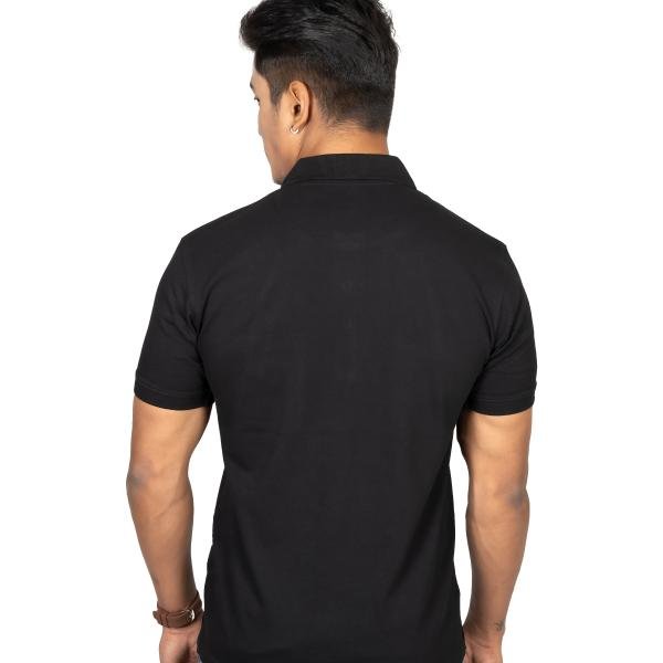 Premium Black Solid Polo T-Shirt for Men – Classic Fit Casual Wear