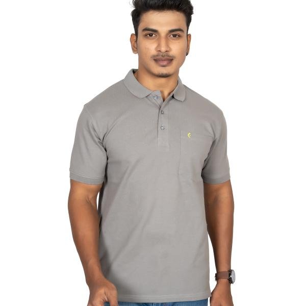 Men’s Grey Polo T-Shirt – Classic Comfort Casual Wear