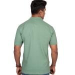 Men’s Sage Green Cotton Polo T-Shirt with Chest Pocket – Slim Fit Casual Wear