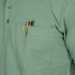 Men’s Sage Green Cotton Polo T-Shirt with Chest Pocket – Slim Fit Casual Wear