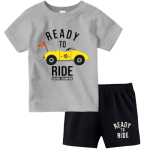 BOYS PRINTED GREY TOP AND BOTTOM SET