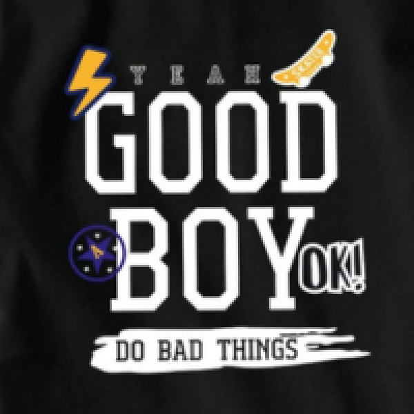 BOYS PRINTED BLACK TOP AND BOTTOM SET