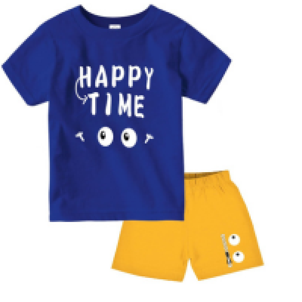 BOYS PRINTED BLUE TOP AND BOTTOM SET