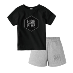 kids Boys top and bottom set (black and grey)