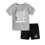 BOYS PRINTED GREY  TOP AND BOTTOM SET